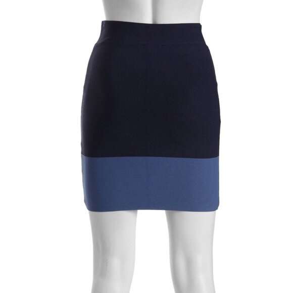 BCBG Maxazria Women's Joelle Blue Colorblock Knit Skirt size M NWT MSRP $148 - Picture 3 of 7